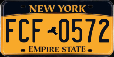 NY license plate FCF0572