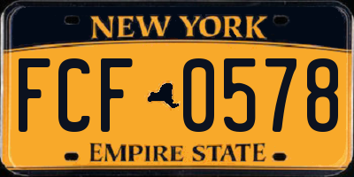 NY license plate FCF0578