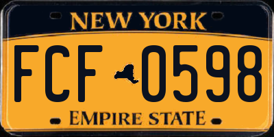 NY license plate FCF0598