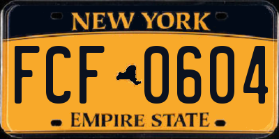 NY license plate FCF0604