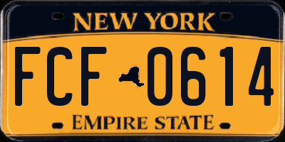 NY license plate FCF0614