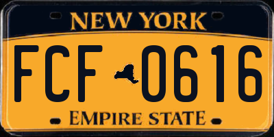 NY license plate FCF0616