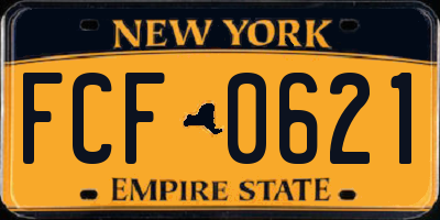 NY license plate FCF0621