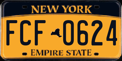 NY license plate FCF0624