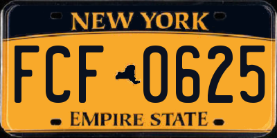 NY license plate FCF0625