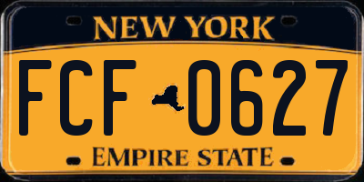 NY license plate FCF0627