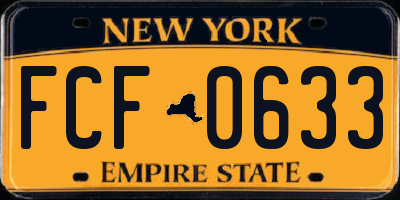 NY license plate FCF0633