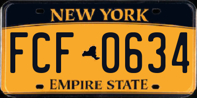 NY license plate FCF0634