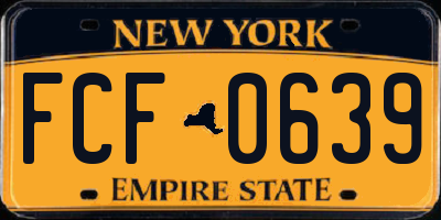 NY license plate FCF0639