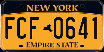 NY license plate FCF0641