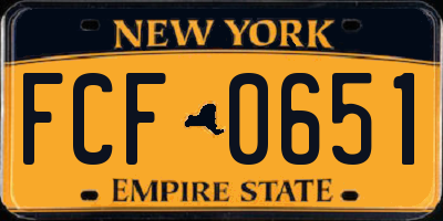 NY license plate FCF0651