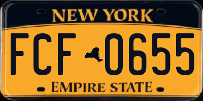 NY license plate FCF0655
