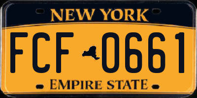 NY license plate FCF0661