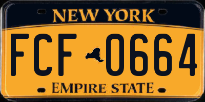 NY license plate FCF0664