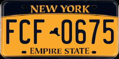 NY license plate FCF0675
