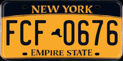 NY license plate FCF0676