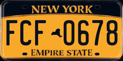 NY license plate FCF0678