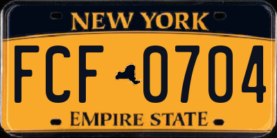 NY license plate FCF0704