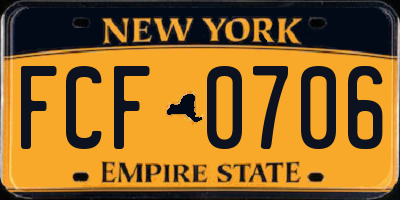 NY license plate FCF0706