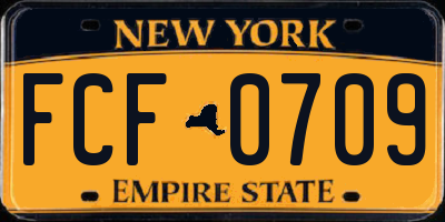NY license plate FCF0709