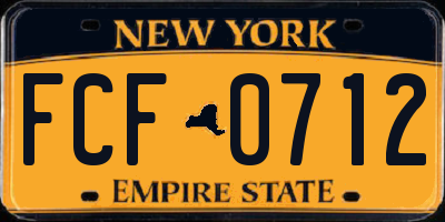 NY license plate FCF0712