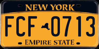 NY license plate FCF0713