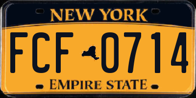 NY license plate FCF0714