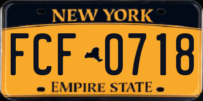 NY license plate FCF0718