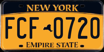 NY license plate FCF0720