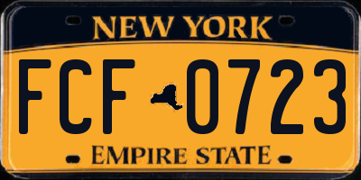 NY license plate FCF0723
