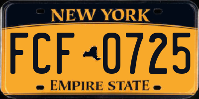 NY license plate FCF0725