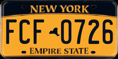 NY license plate FCF0726