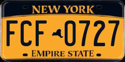 NY license plate FCF0727