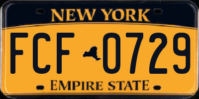 NY license plate FCF0729