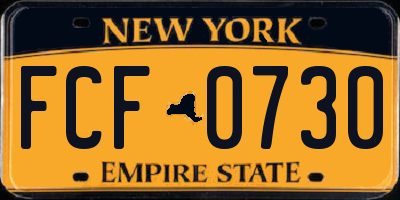 NY license plate FCF0730