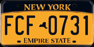 NY license plate FCF0731