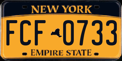 NY license plate FCF0733