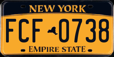 NY license plate FCF0738