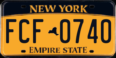 NY license plate FCF0740