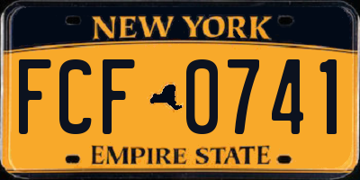 NY license plate FCF0741