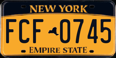 NY license plate FCF0745
