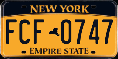 NY license plate FCF0747