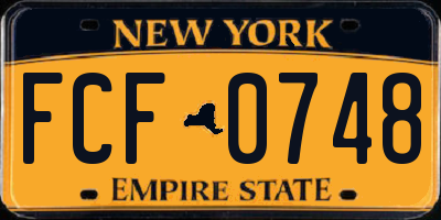 NY license plate FCF0748
