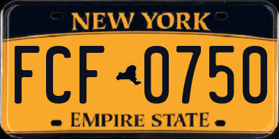 NY license plate FCF0750