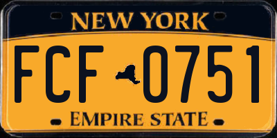 NY license plate FCF0751