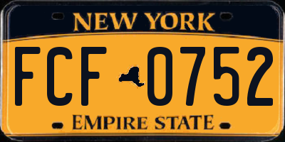 NY license plate FCF0752