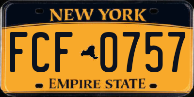 NY license plate FCF0757