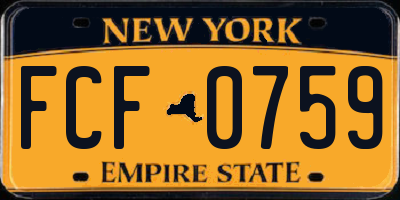NY license plate FCF0759