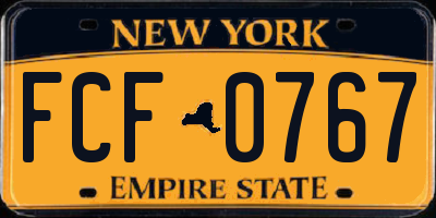 NY license plate FCF0767