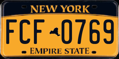 NY license plate FCF0769